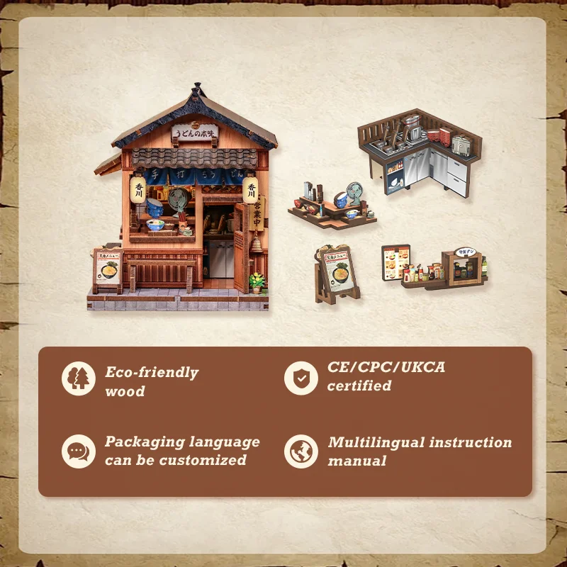CUTEBEE Book Nook Kit DIY Wooden Doll House Miniature Model for Amazing Gifts Japanese Style