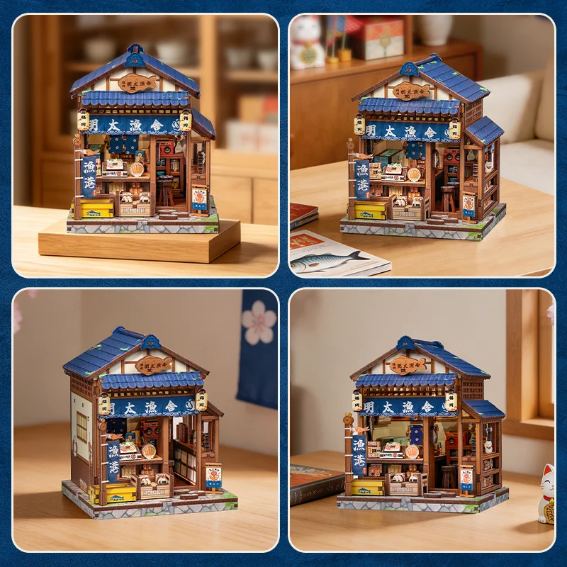 CUTEBEE Book Nook Kit DIY Wooden Doll House Miniature Model for Amazing Gifts Japanese Style