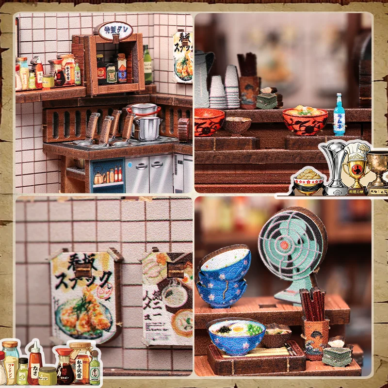 CUTEBEE Book Nook Kit DIY Wooden Doll House Miniature Model for Amazing Gifts Japanese Style