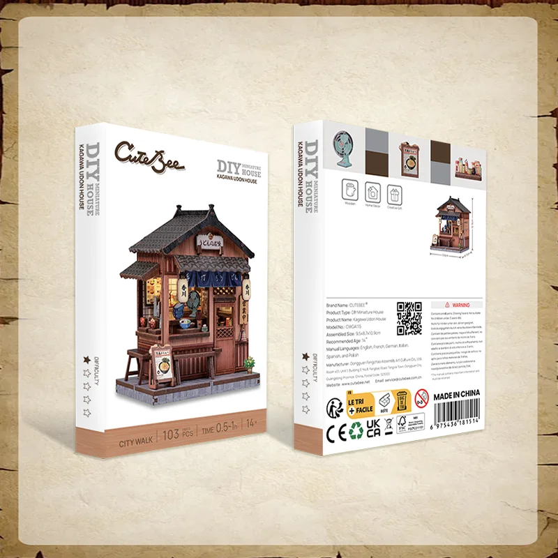CUTEBEE Book Nook Kit DIY Wooden Doll House Miniature Model for Amazing Gifts Japanese Style