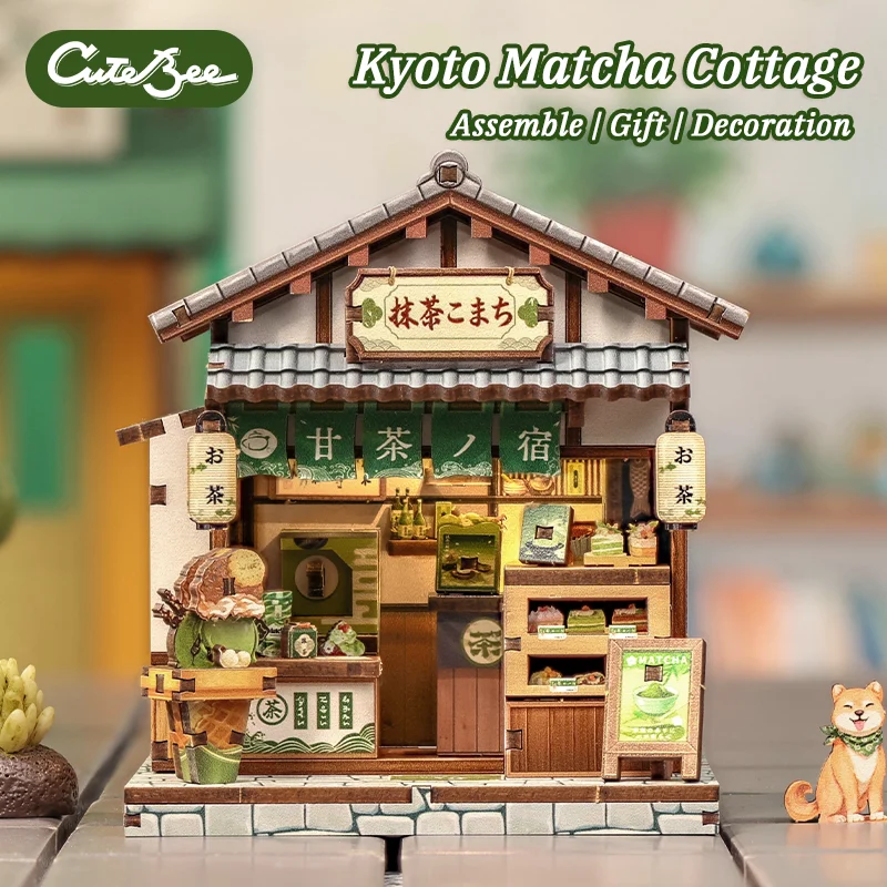 CUTEBEE Book Nook Kit DIY Wooden Doll House Miniature Model for Amazing Gifts Japanese Style