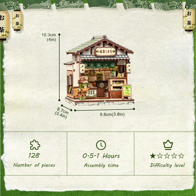 CUTEBEE Book Nook Kit DIY Wooden Doll House Miniature Model for Amazing Gifts Japanese Style