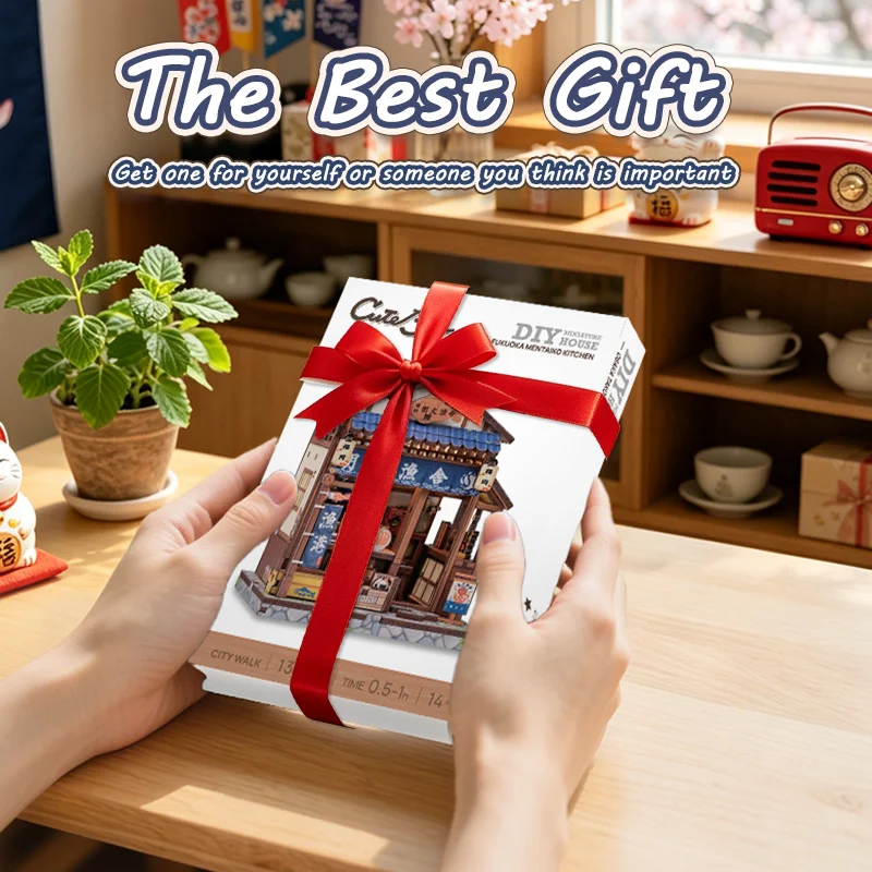 CUTEBEE Book Nook Kit DIY Wooden Doll House Miniature Model for Amazing Gifts Japanese Style