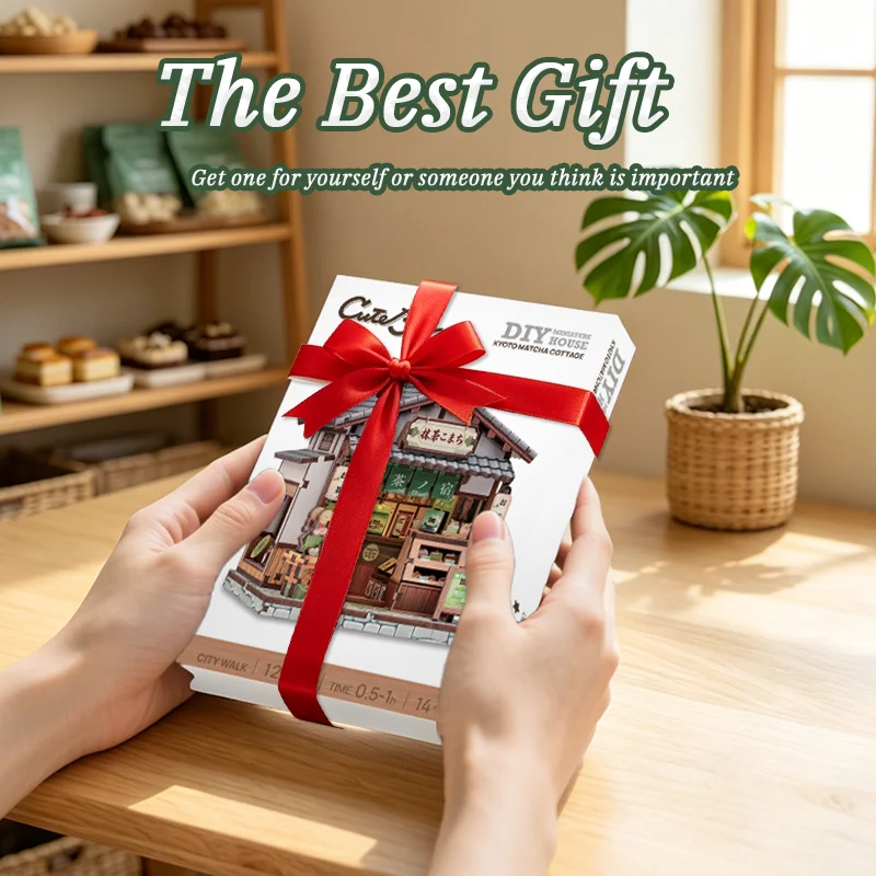 CUTEBEE Book Nook Kit DIY Wooden Doll House Miniature Model for Amazing Gifts Japanese Style