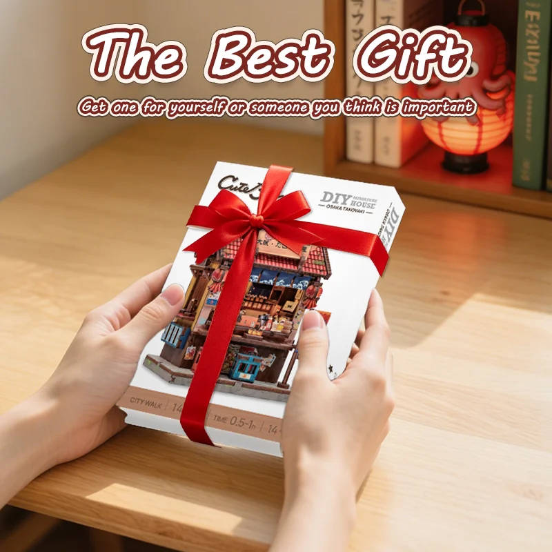 CUTEBEE Book Nook Kit DIY Wooden Doll House Miniature Model for Amazing Gifts Japanese Style