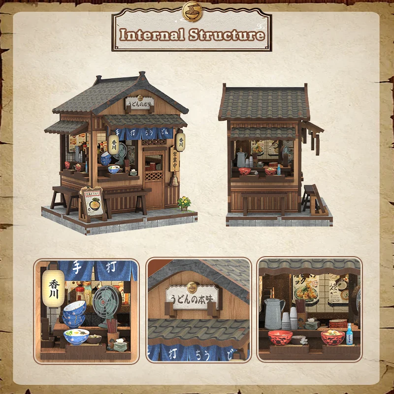 CUTEBEE Book Nook Kit DIY Wooden Doll House Miniature Model for Amazing Gifts Japanese Style
