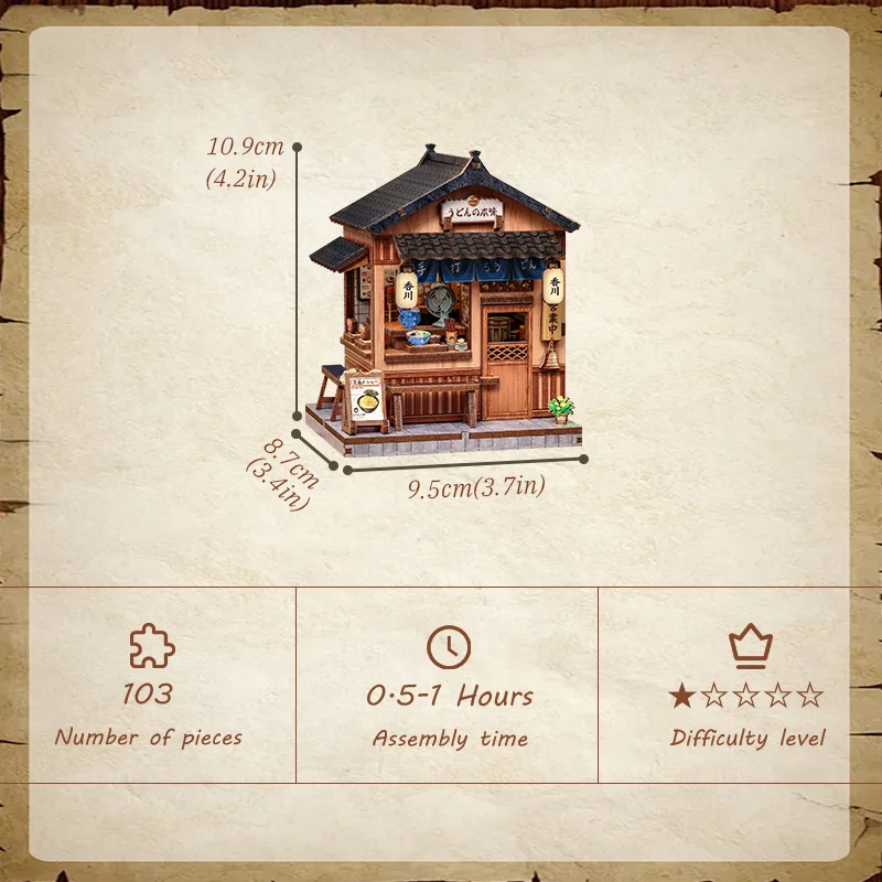 CUTEBEE Book Nook Kit DIY Wooden Doll House Miniature Model for Amazing Gifts Japanese Style