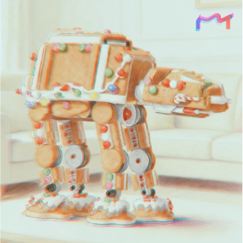 In Stock 2026 New Gingerbread At-at Walker With Figures Model Toys Diy Toys Building Blocks For Adults Christmas Birthday Gifts