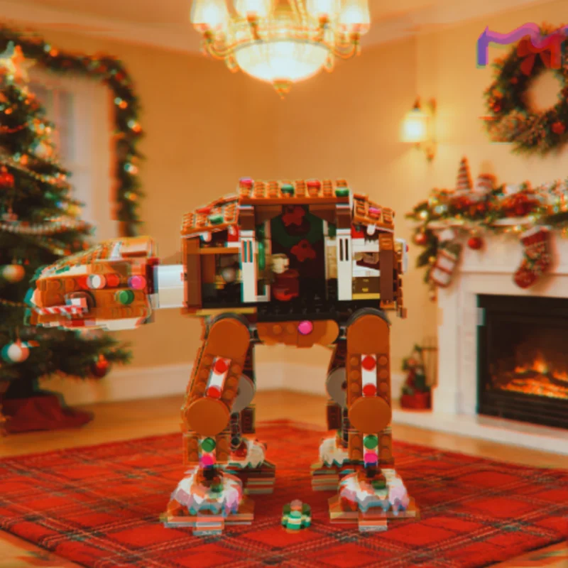 In Stock 2026 New Gingerbread At-at Walker With Figures Model Toys Diy Toys Building Blocks For Adults Christmas Birthday Gifts