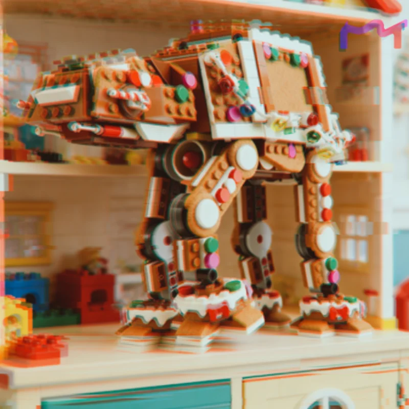 In Stock 2026 New Gingerbread At-at Walker With Figures Model Toys Diy Toys Building Blocks For Adults Christmas Birthday Gifts