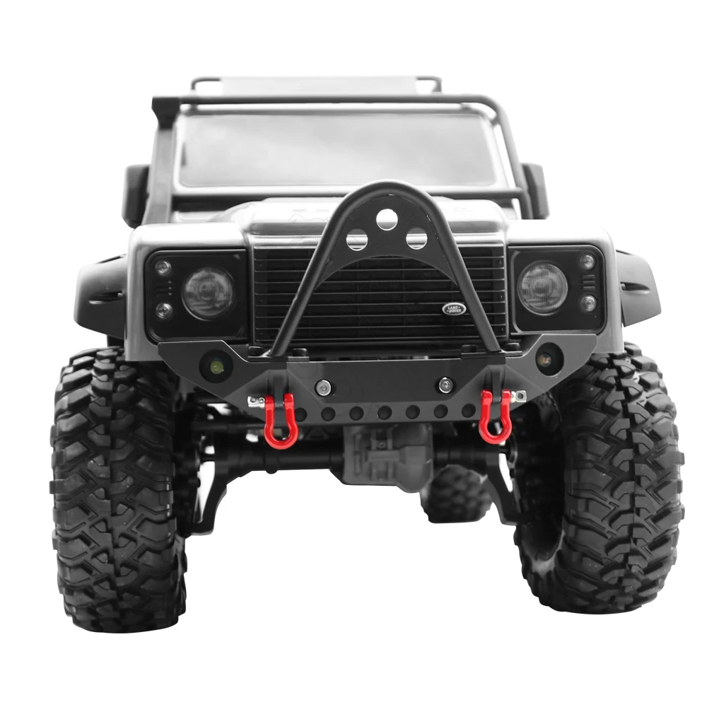Metal Front Bumper with Lights for 1/10 RC Crawler TRX4 Axial SCX10 II 90046 & SCX10 III AXI03007 YK4028 RGT 86100 D90