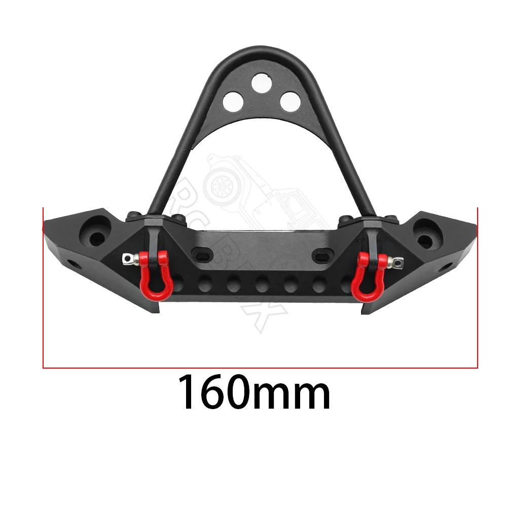 Metal Front Bumper with Lights for 1/10 RC Crawler TRX4 Axial SCX10 II 90046 & SCX10 III AXI03007 YK4028 RGT 86100 D90