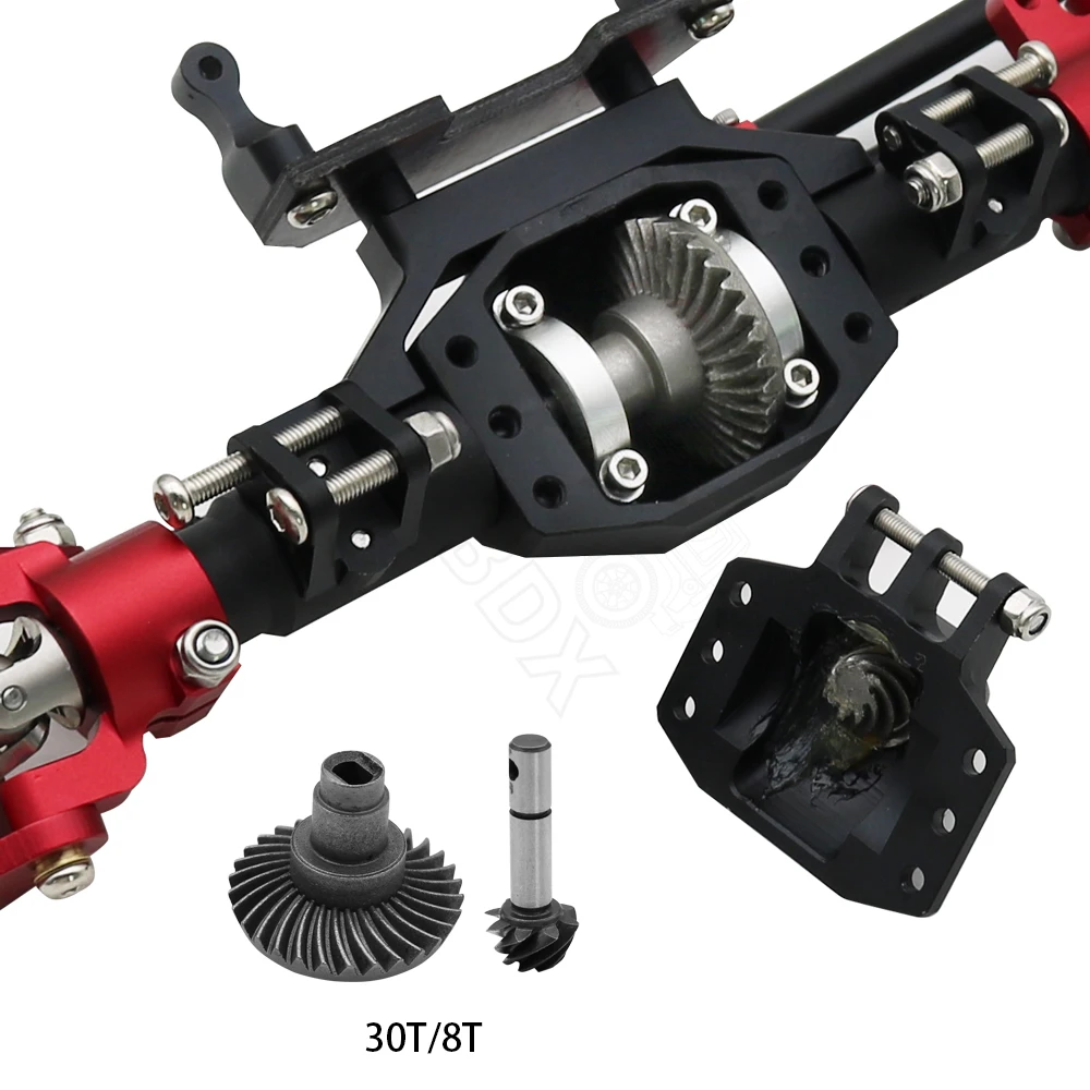CNC Aluminum Diamond-Shaped Aluminum Alloy Complete Front & Rear Axle for 1/10 RC Crawler Truck Axial SCX10 II 90046 90047
