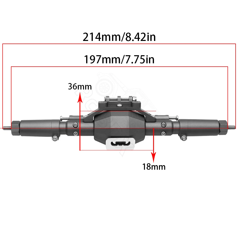 CNC Aluminum Diamond-Shaped Aluminum Alloy Complete Front & Rear Axle for 1/10 RC Crawler Truck Axial SCX10 II 90046 90047