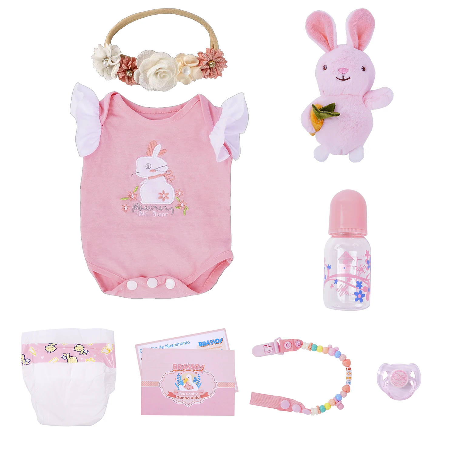 Reborn Reborn Baby Doll Painted Realistic Girl 48cm Silicone Body Can Take Bath, Shipped from Brazil