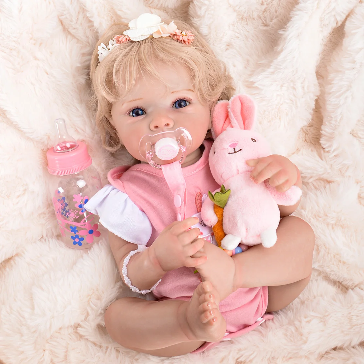 Reborn Reborn Baby Doll Painted Realistic Girl 48cm Silicone Body Can Take Bath, Shipped from Brazil