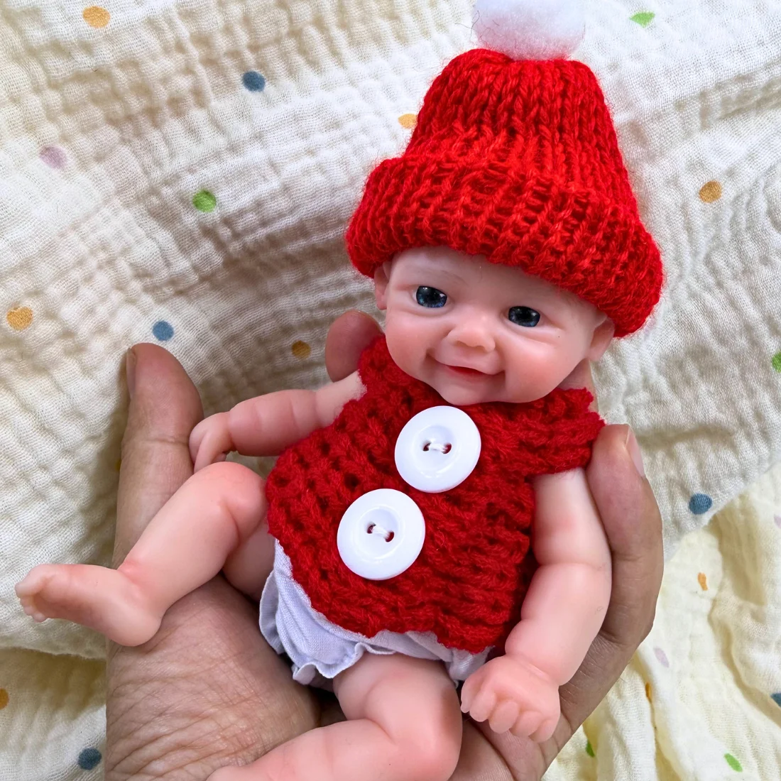 1Pc 6 Inch Full Body Silicone Reborn Doll Vivienne Lifelike Soft Solid Silicone Washable Doll Toy Birthday Gift