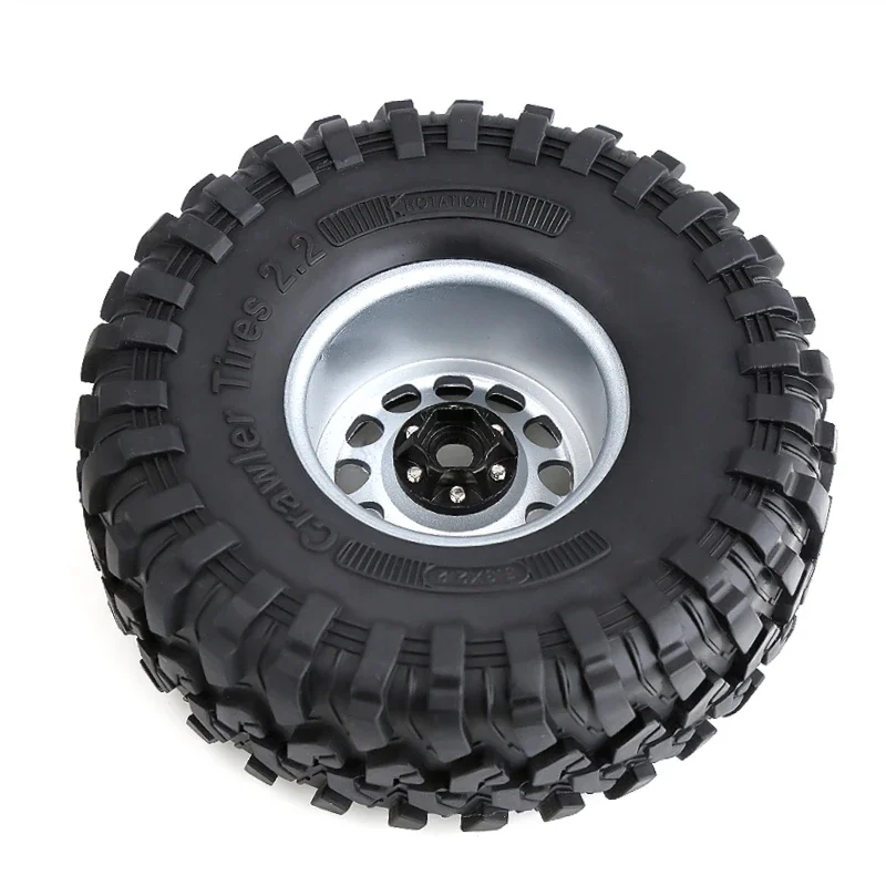 130mm Metal 2.2" Beadlock Wheel Rim Tire Set for 1/10 RC Crawler Car Axial SCX10 Wraith RR10 Capra Traxxas TRX4 YK4082 YK4083