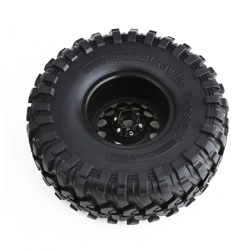 130mm Metal 2.2" Beadlock Wheel Rim Tire Set for 1/10 RC Crawler Car Axial SCX10 Wraith RR10 Capra Traxxas TRX4 YK4082 YK4083