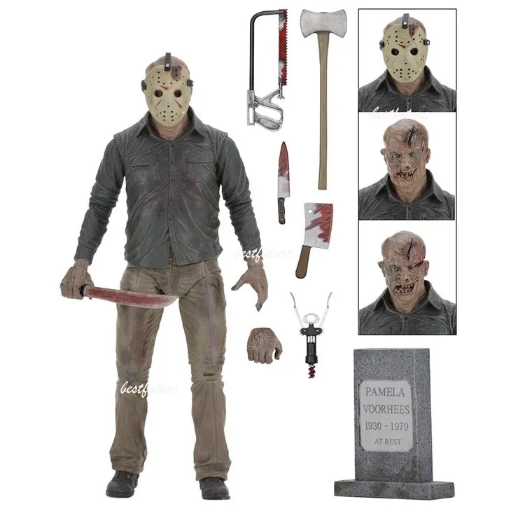 NECA Friday The 13th Jason Voorhees Ultimate 7 Inch Action Figure Horror Movie Collectible Halloween Gift For Fans With 3