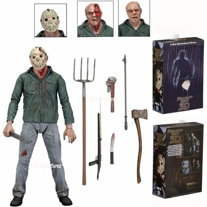 NECA Friday The 13th Jason Voorhees Ultimate 7 Inch Action Figure Horror Movie Collectible Halloween Gift For Fans With 3