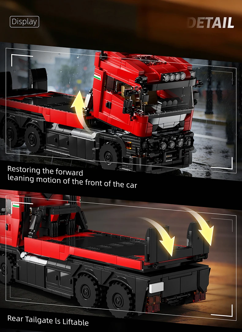 Technical Blocks Truck Sets Trailer Cars Transport Vehicle Creative MOC Building Toys Birthday Gifts Adult 1728Pcs Bricks Model