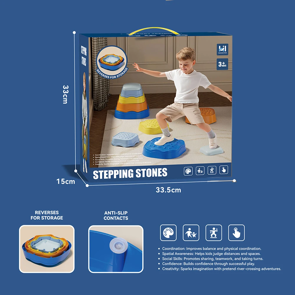 5Pcs/set Balance Stepping Stones Toys Kids Trampling Stone Montessori Toys Tactile Sensing Sports Toys Kids Indoor Outdoor Play