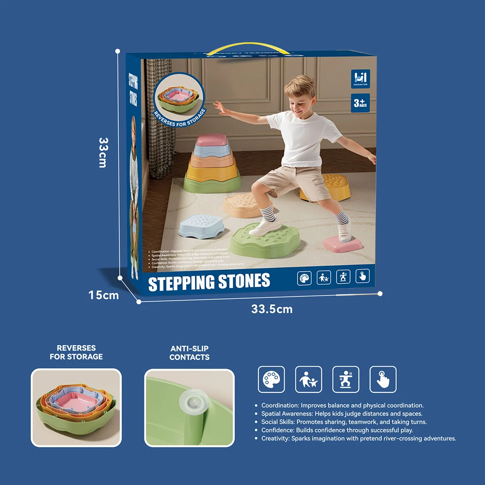 5Pcs/set Balance Stepping Stones Toys Kids Trampling Stone Montessori Toys Tactile Sensing Sports Toys Kids Indoor Outdoor Play