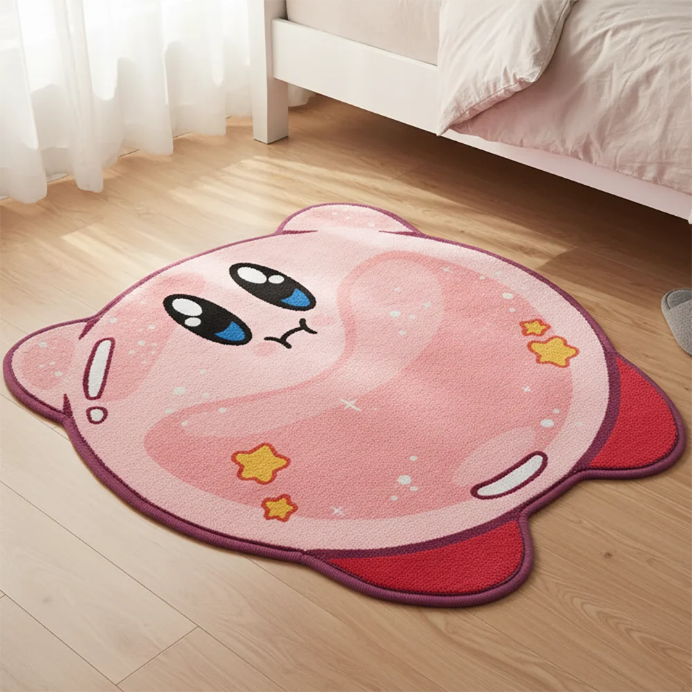 Cartoon Cute Pokemon Rug Anime Kirby Floor Rug Kids Room Gaming Decor Room Art Printed Handmade Carpet for Home Decor