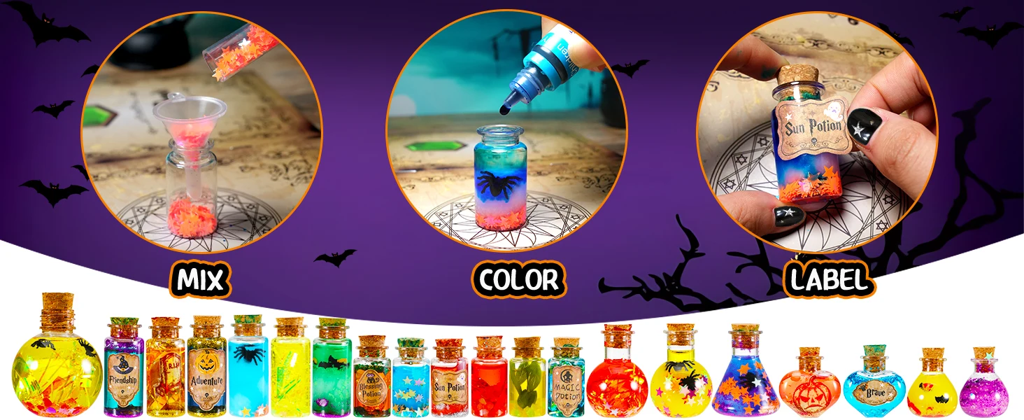 DIY Fairy Magical Potions Kit Witches' Magical Color Changing Freezing Potions Art Craft Kit Science Experiments Games Kid Craft
