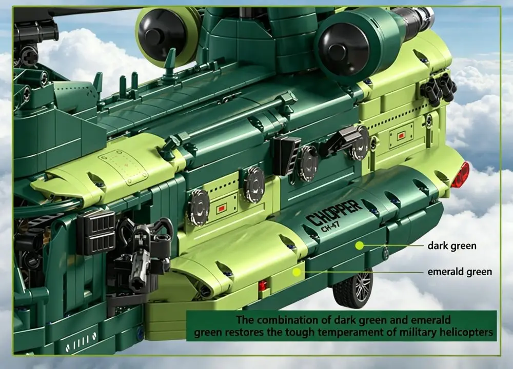 KAVOWORLD 1826PCS Chinook Tandem Rotor Transport Helicopter Building Blocks Model Toy Bricks Toys Ideal Gift for Military Fans