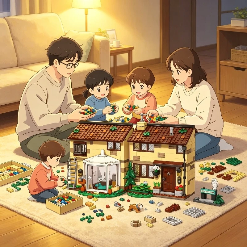 MOC Magic Style Residential House Building Blocks DIY Assemble Bricks Model Desktop Display Decoration Toy for Hobby