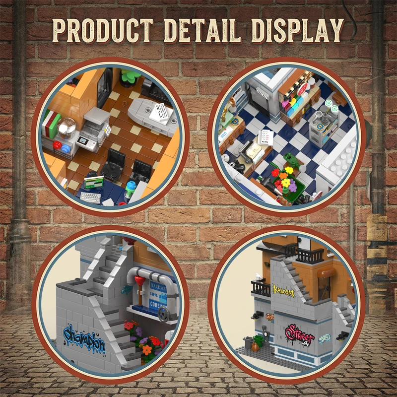 Hardware Store with 7 Figures Modular Buildings Blocks City Street View House Apartment Architecture MOC Brick Model Kit Adults DIY Collectible Gift 3642PCS