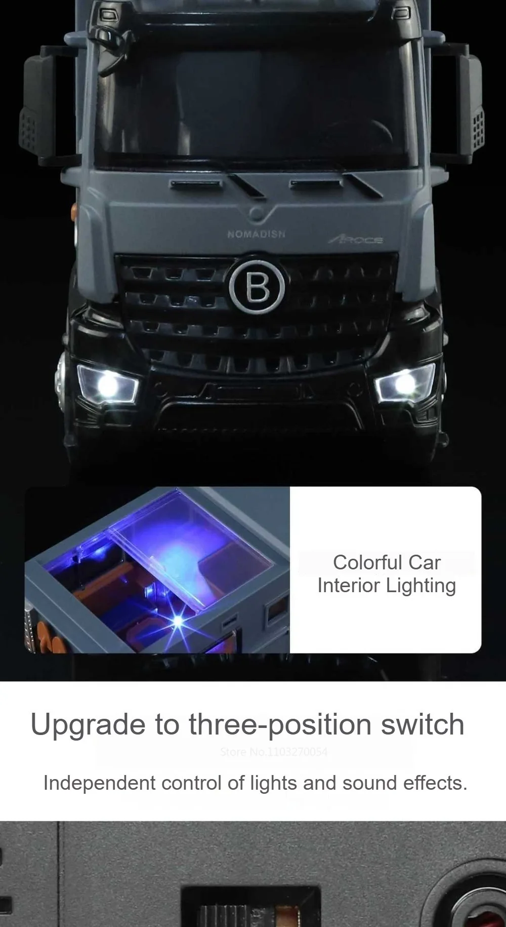 1:18 Off-road RV Diecast Models Alloy Toys Cars Folding Rearview Mirror Doors Opened with Sound Light Vehices Birthday Surprise