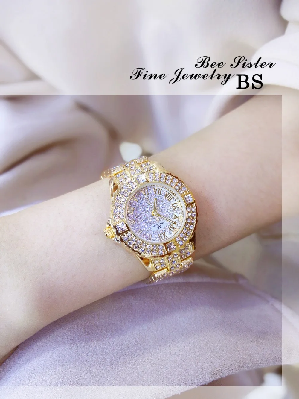 Women Watches Diamond Gold Watch Ladies Wrist Watches Luxury Brand Rhinestone Women's Bracelet Watches Female Relogio Feminino