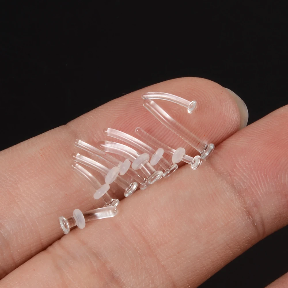 1PC Glass Nose Stud Transparent Glass Straight Nose Ring Retainer Holder Nose Hoop Ring Body Piercing Jewelry