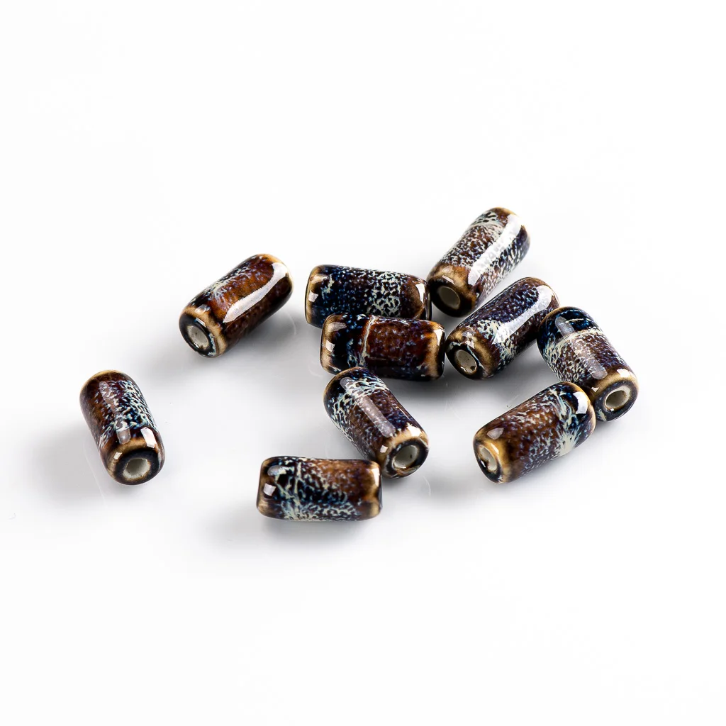 17mm Multicolor cylindrical ceramic beads Porcelain Crafts Jewelry Handmade DIY Materials #92569