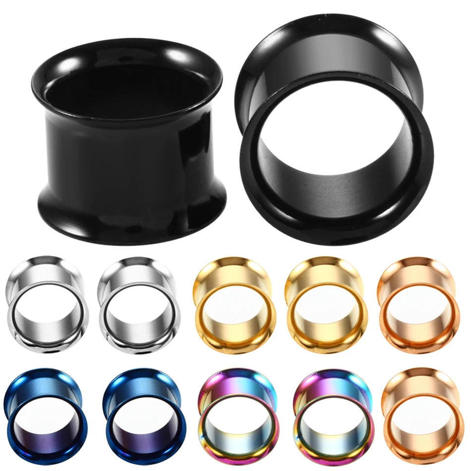 1Pair 316L Stainless Steel Ear Gauges Ear Plugs and Tunnels Ear Piercings Earlets Screwed Earring Expander Body Piercing Jewelry