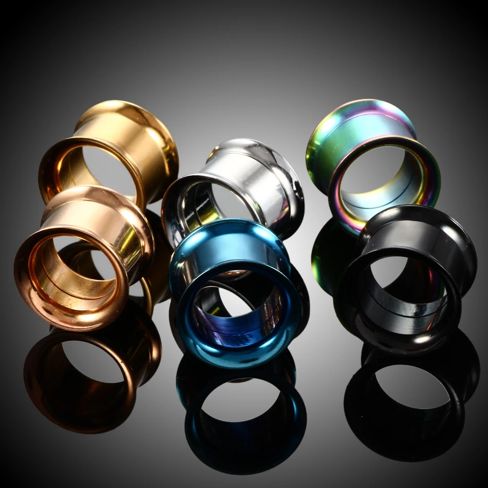 1Pair 316L Stainless Steel Ear Gauges Ear Plugs and Tunnels Ear Piercings Earlets Screwed Earring Expander Body Piercing Jewelry