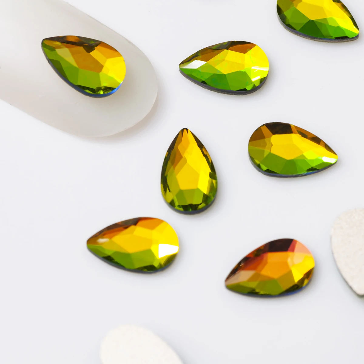 5x8mm 20pcs Pear Drop Nail Strass Korean Fashion 3D Nail Art Rhinestone Flatback Crystal Stones for DIY Nails Accessories