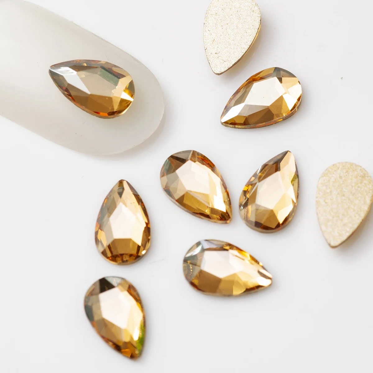 5x8mm 20pcs Pear Drop Nail Strass Korean Fashion 3D Nail Art Rhinestone Flatback Crystal Stones for DIY Nails Accessories
