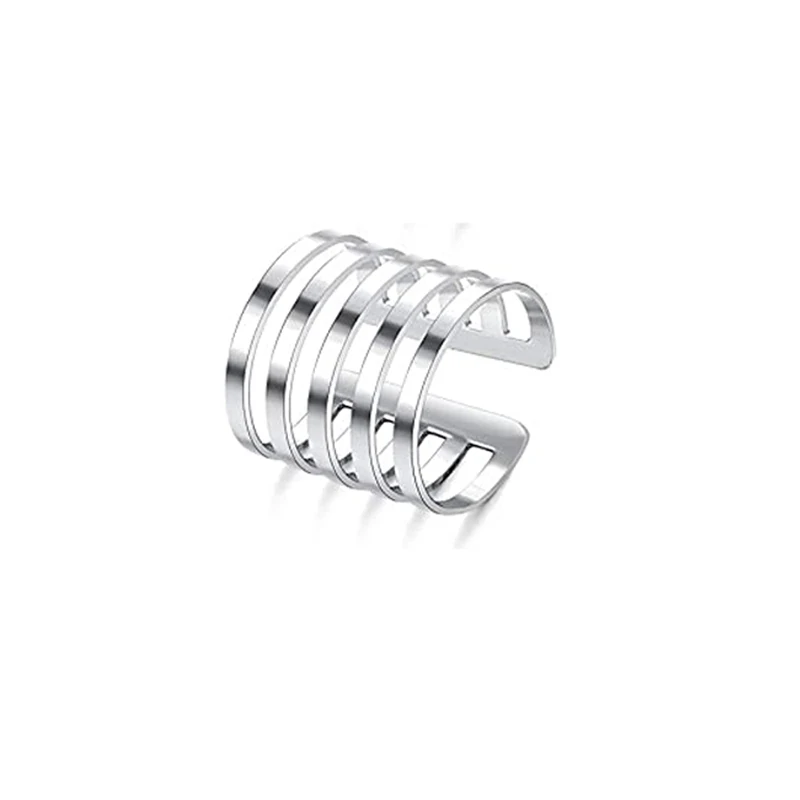 2pcs Fashion Stainless Steel Punk Rock Ear Clip Cuff Wrap Earrings No piercing-Clip On Cartilage Wrap Fake Earring