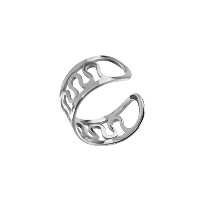 2pcs Fashion Stainless Steel Punk Rock Ear Clip Cuff Wrap Earrings No piercing-Clip On Cartilage Wrap Fake Earring