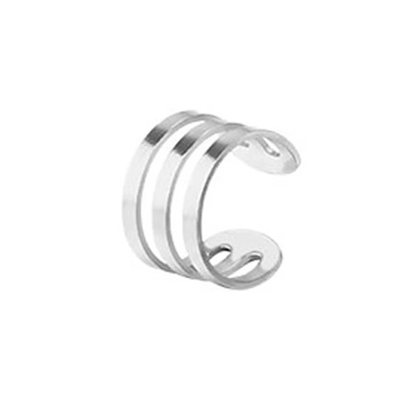 2pcs Fashion Stainless Steel Punk Rock Ear Clip Cuff Wrap Earrings No piercing-Clip On Cartilage Wrap Fake Earring