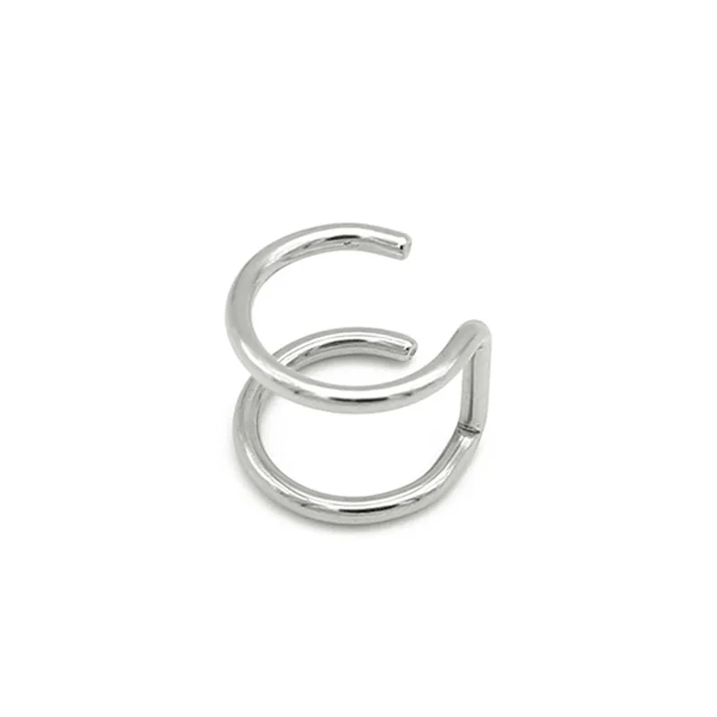 2pcs Fashion Stainless Steel Punk Rock Ear Clip Cuff Wrap Earrings No piercing-Clip On Cartilage Wrap Fake Earring
