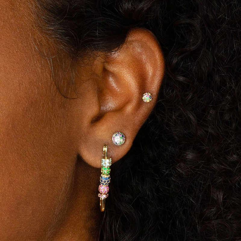 CRMYA Gold color Hoop Earrings For Women Fashion CZ Zircon Piercing Women's Stud Dangle Earrings 2022 Jewelry Wholesale