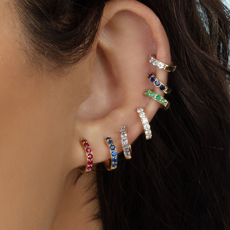 CRMYA Gold color Hoop Earrings For Women Fashion CZ Zircon Piercing Women's Stud Dangle Earrings 2022 Jewelry Wholesale