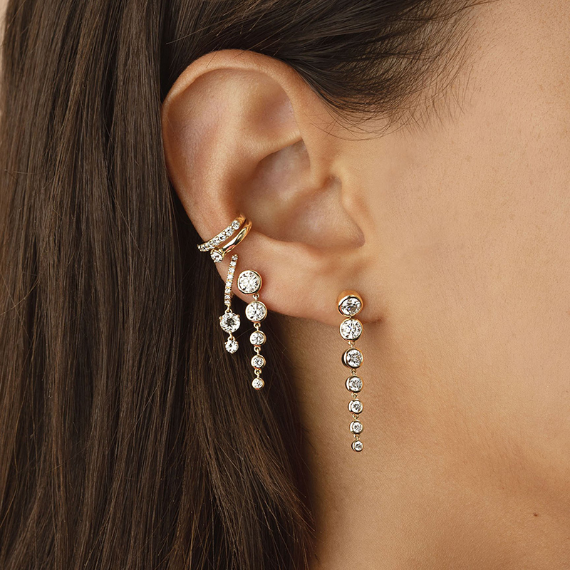CRMYA Gold color Hoop Earrings For Women Fashion CZ Zircon Piercing Women's Stud Dangle Earrings 2022 Jewelry Wholesale