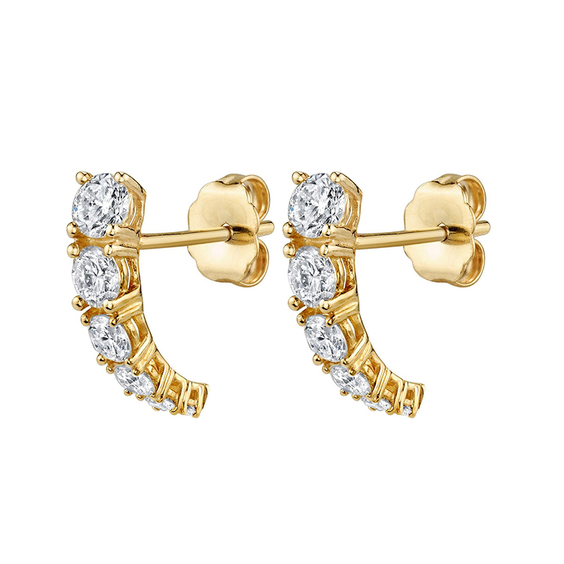 CRMYA Gold color Hoop Earrings For Women Fashion CZ Zircon Piercing Women's Stud Dangle Earrings 2022 Jewelry Wholesale