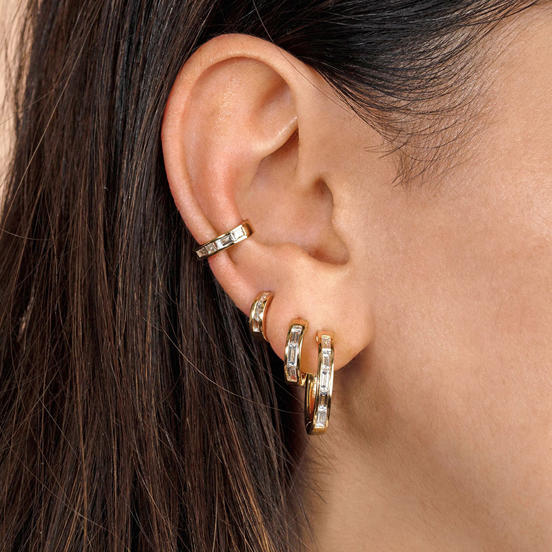 CRMYA Gold color Hoop Earrings For Women Fashion CZ Zircon Piercing Women's Stud Dangle Earrings 2022 Jewelry Wholesale